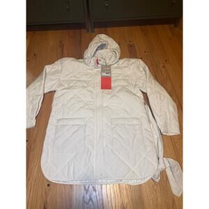 NEW Hunter Friday Packable Hooded Quilted Jacket Cream Women’s Sz Large